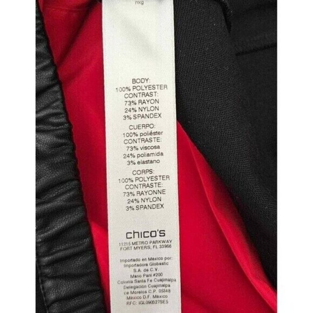 Zenergy by Chicos Womens Sz 1 (Sz S) Doris Pieced Windbreaker Jacket Red/Black - Picture 4 of 4